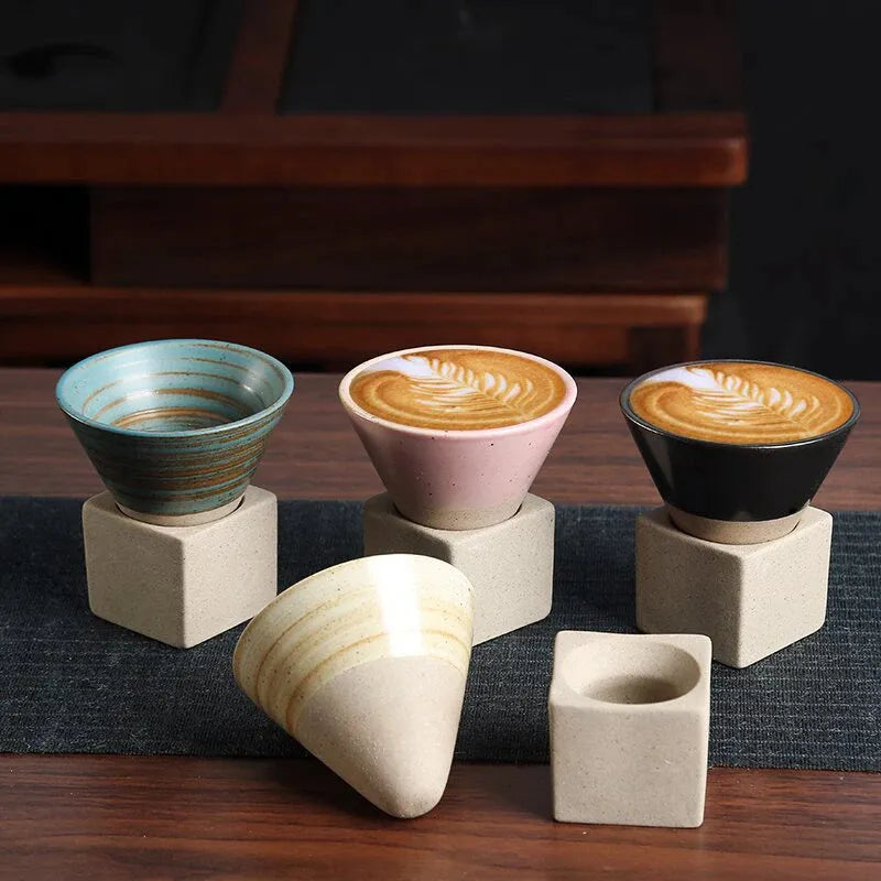 Taza de café de cerámica retro japonesa