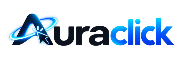 Auraclick — logo con aura azul