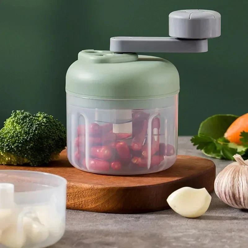 Picador compacto de alimentos con manivela