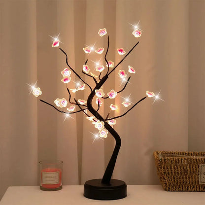 Árbol bonsái LED de flores de cerezo