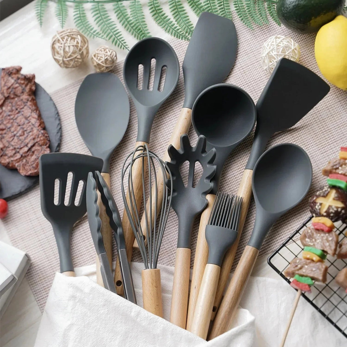 Juego de utensilios de cocina de silicona