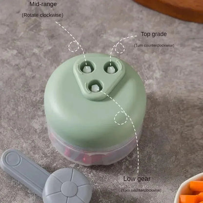 Picador compacto de alimentos con manivela