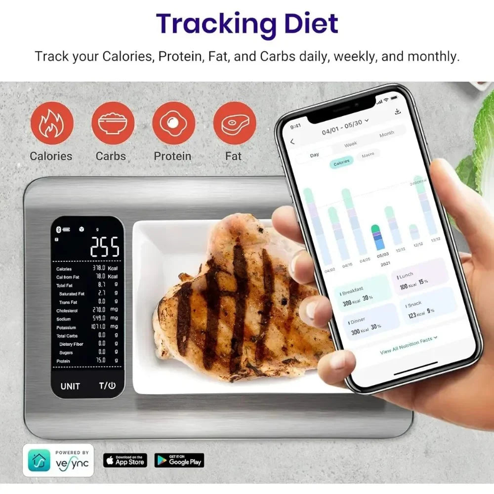 Balanza de cocina inteligente para nutrición