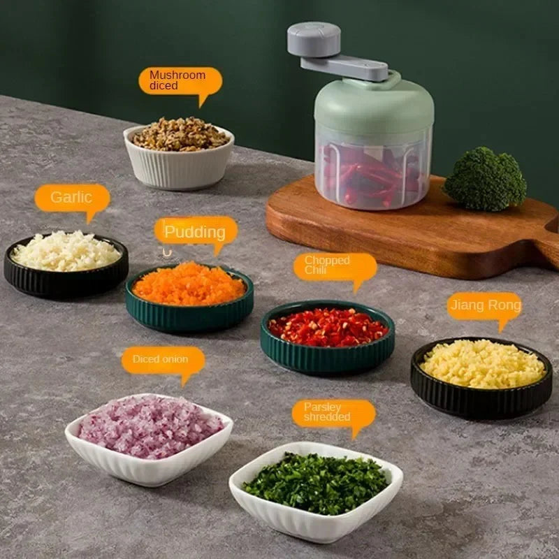 Picador compacto de alimentos con manivela