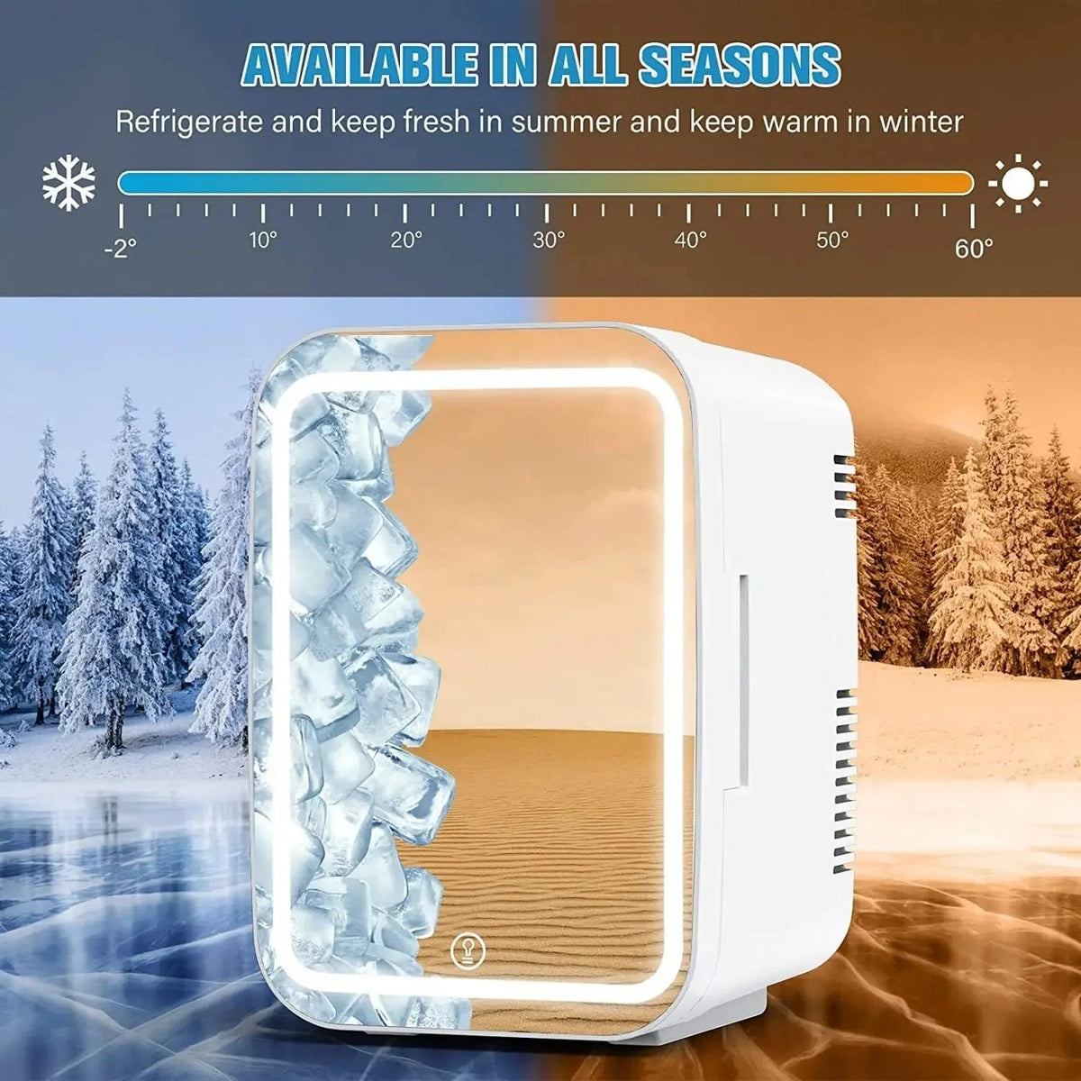 Mini refrigerador elegante para cosméticos