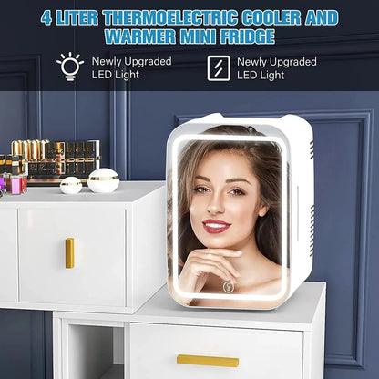 Mini refrigerador elegante para cosméticos