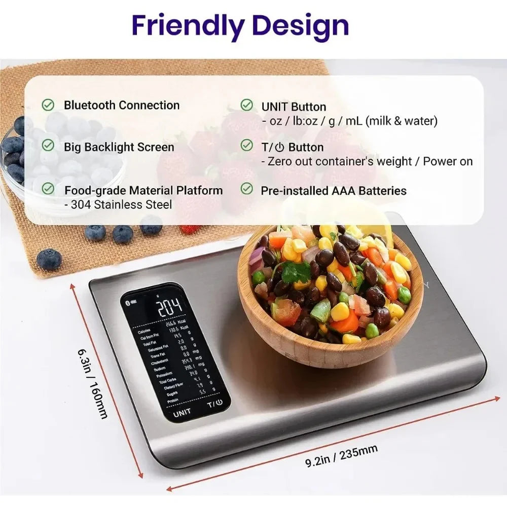 Balanza de cocina inteligente para nutrición